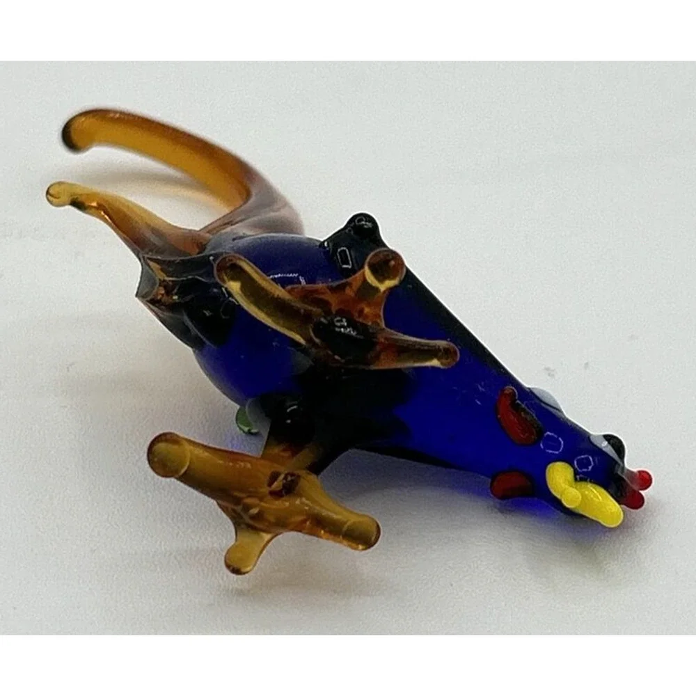 Vintage Unique Blown Glass Chicken Figurine 3